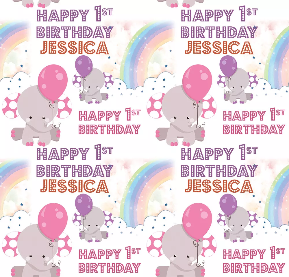 Baby girl first birthday wrapping sale paper