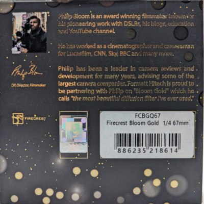 New Formatt Hitech Firecrest Bloom Gold Filter (67mm, 1/4 Density, Gold Frame)