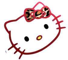 New Hello Kitty Metallic Pink Leopard Bow Decal Sticker Vinyl Handmade Decal 4