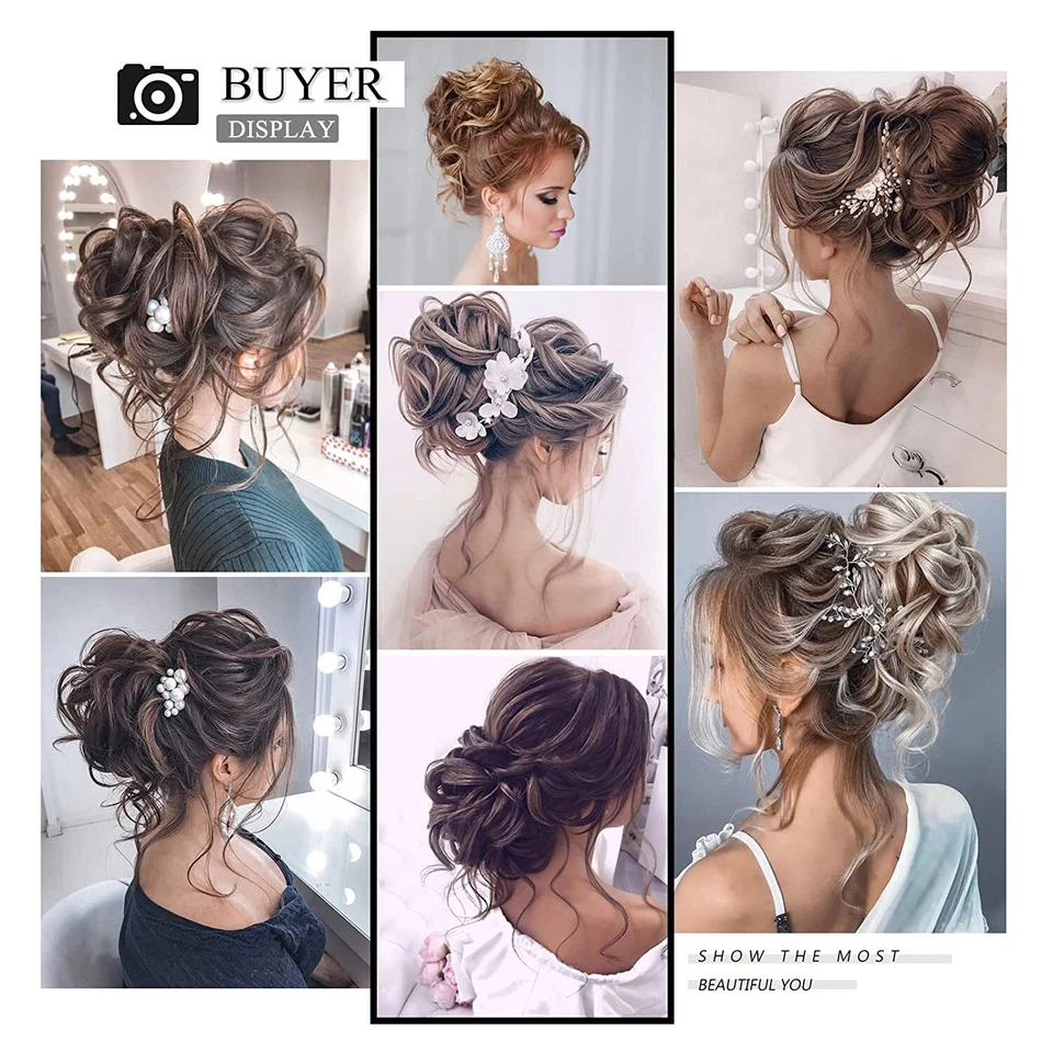 Natural Curly Messy Bun Hair Piece Scrunchie Updo Claw Clip in Hair Extensions U - Image 2 of 4
