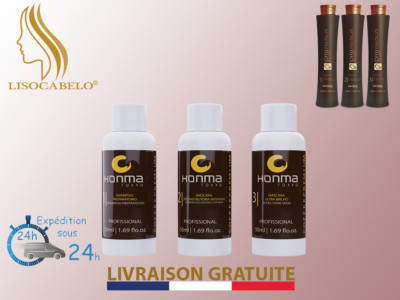 Complete Kit 3X50ml Brazilian Smoothing Honma Tokyo All Liss Premium Coffee