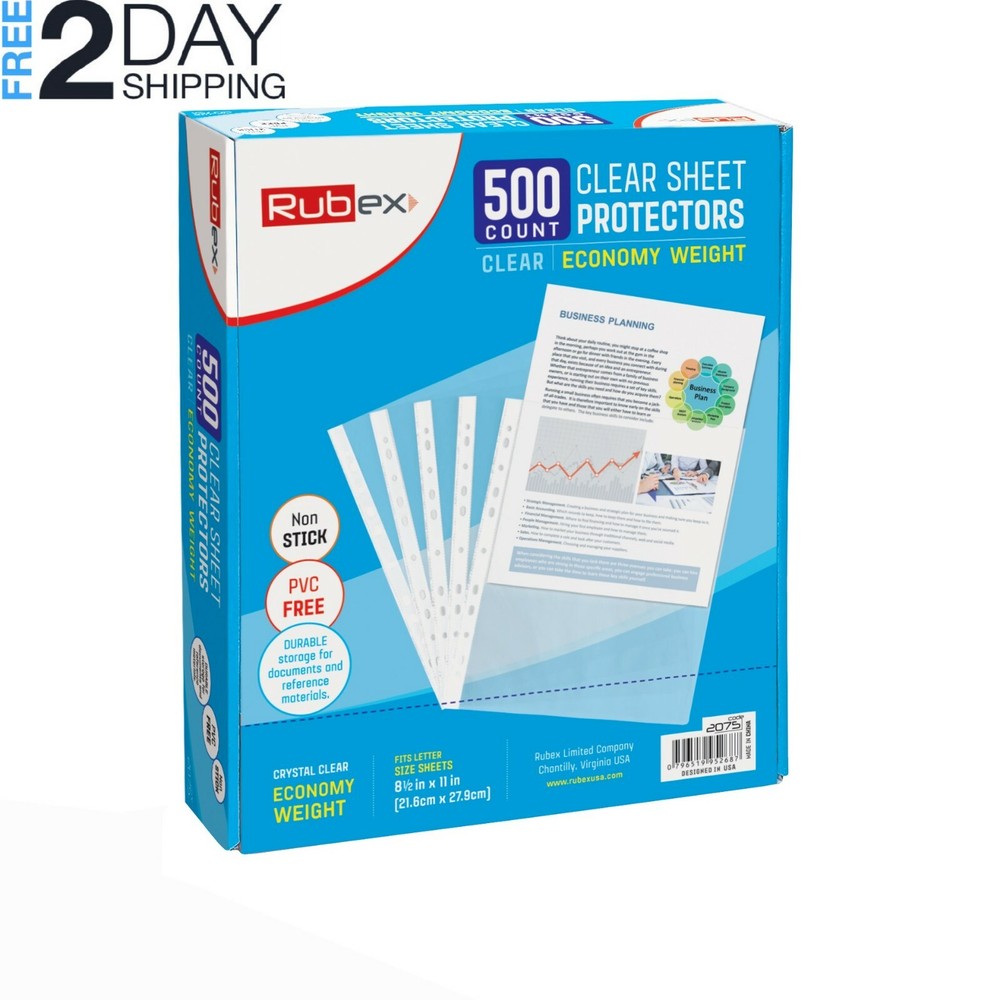 500 Sheet Protectors, Holds 8.5 x 11 inch Sheets