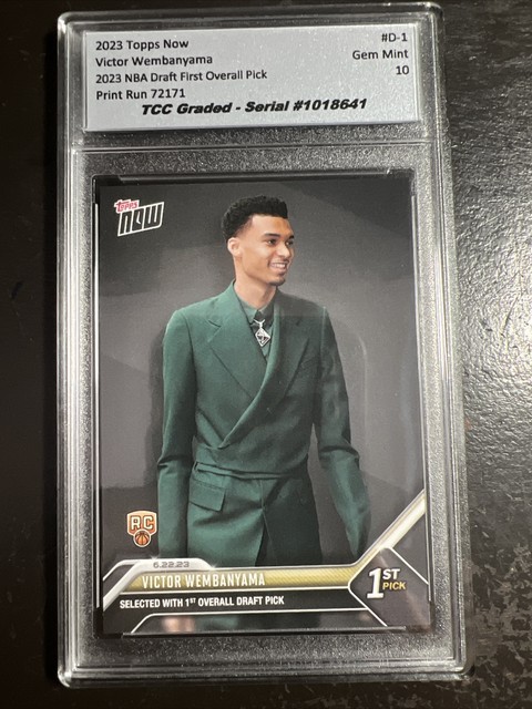 2023 Topps Now Victor Wembanyama NBA Draft 1st Pk. Rookie TCC Graded Gem Mint 10