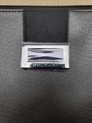 Bvlgari Cosmetic Makeup Bag Clutch Travel Amenities Bag 11”x 9”, Black - Picture 2 of 5