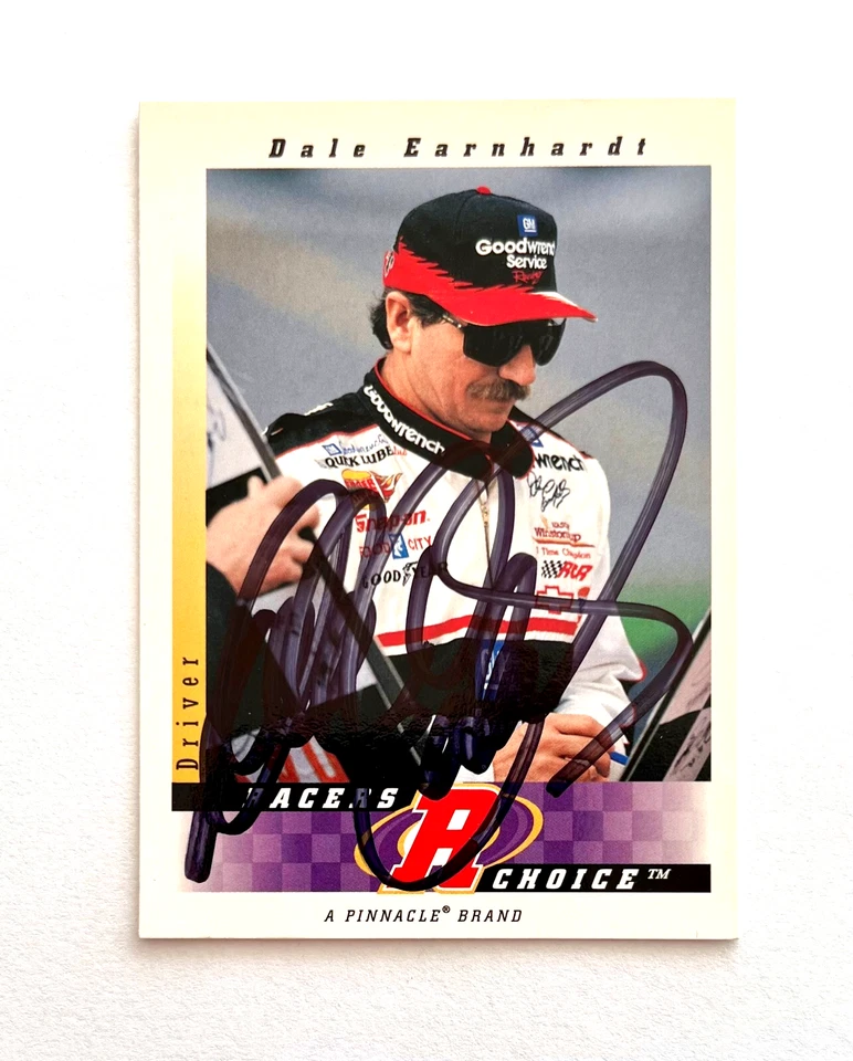 Dale Earnhardt NASCAR 1997 Pinnacle Racer's Choice #27 Autographed Signed - Image 3 of 4