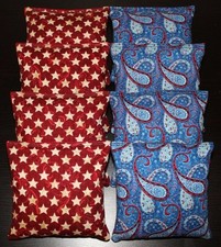 Patriotic AMERICAN STARS Blue Red Cornhole Bean Bags ACA Regulation Quality