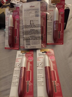 7 Pcs L'Oreal Paris Double Extend Beauty Tubes Lengthening Mascara 570 Black