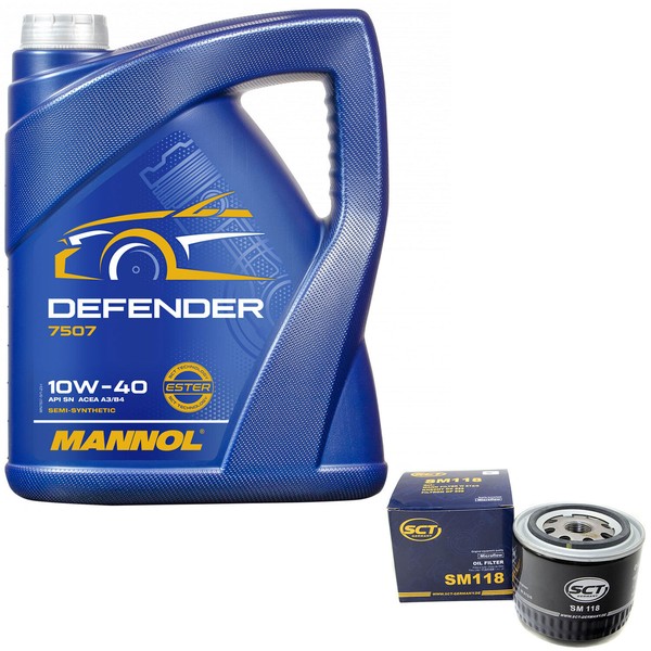 MotoröL Set 10W-40 5 Liter + ÖLfilter SM 118 FüR Opel Arena Kasten 1.9 D 60 PS-image