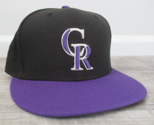Colorado Rockies New Era Fitted Hat Sz 7 MLB On Field 59FIFTY Black Purple