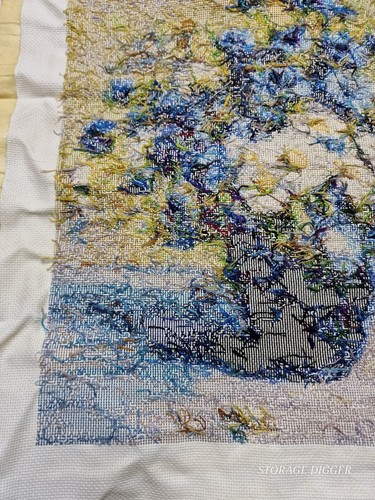 Kustom Krafts Blooms of Blue Handmade Finished Cross Stitch 15 x 15" Unframed - Picture 13 of 13