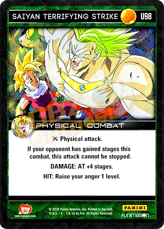 ドラゴンボールZ THE SUPER SAIYANSカード DBZ Dragon Ball Z TCG Panini Vengeance U98 Saiyan Terrifying