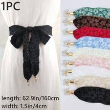 Women Floral Ribbon Sash Waist Belts Strap Waistband Dress Shirt Decoration