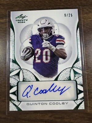 QUINTON COOLEY 2024 LEAF TRINITY Green AUTOGRAPH 9/25 - Main Image