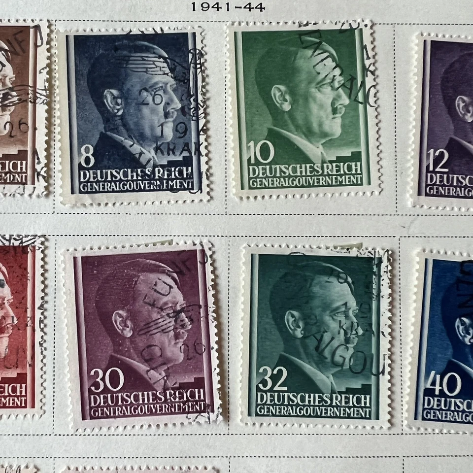 GERMANY WWII STAMP LOT WITH INTERESTING GENERAL GOVERNMENT FUNF CTO CANCELS - Image 4 of 4