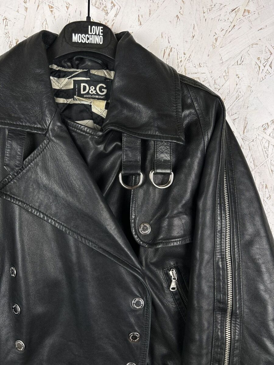 Vintage Dolce Gabbana Leather Zip Moto Style Archive Jacket Vintage Dolce Gabbana Leather Zip Moto Style Archive Jacket