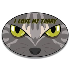 Magnet Me Up I Love My Tabby Cat Breed Car Magnet Decal, 4x6 In, Bumper Magnet