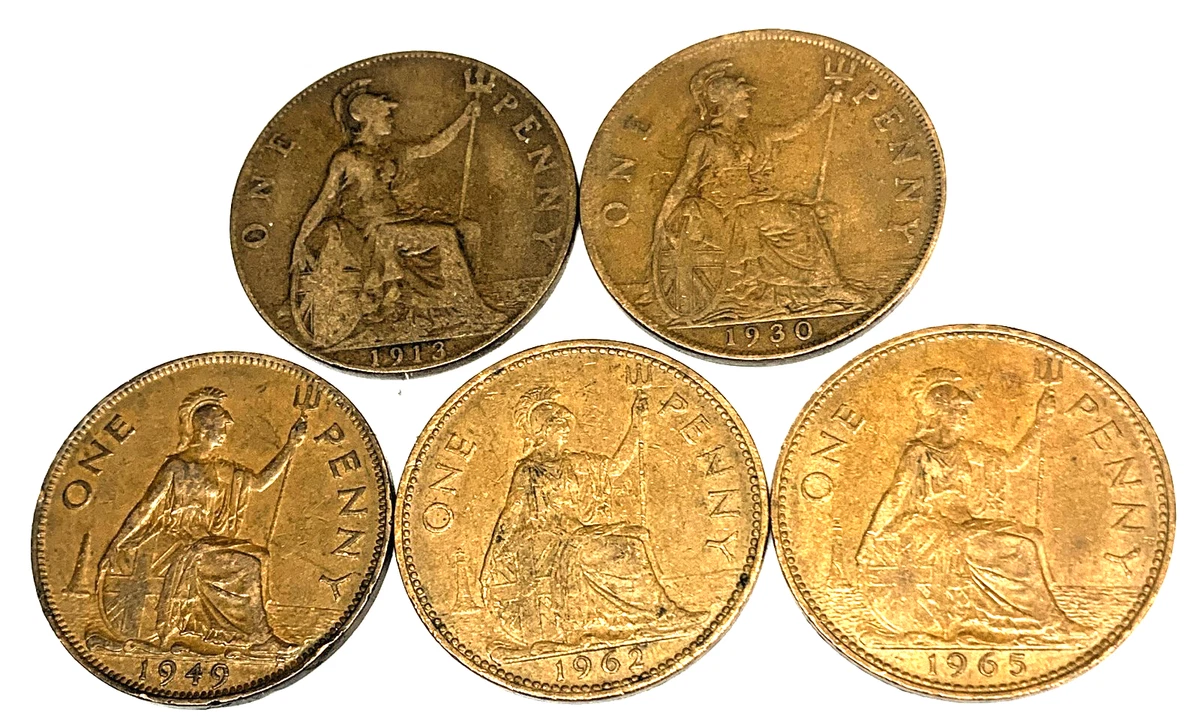 NGC MS64 RD 1965年 イギリス ブリタニア 大型銅貨 ペニー NGC MS64 RD
