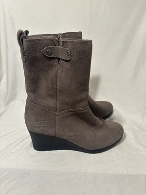 UGG Women's Potrero Mole Wedge Boot Grey Size 7 Brand New