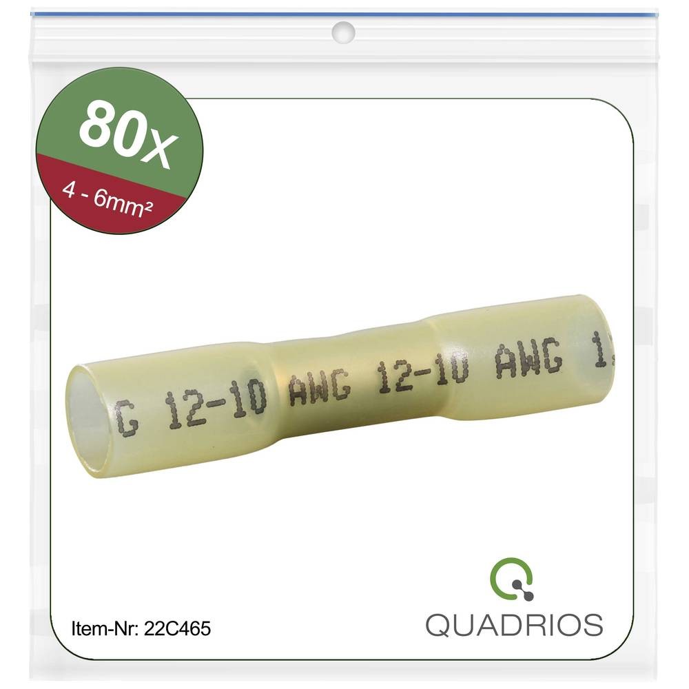 Prolongateur thermorétractable Quadrios 22C465 évite la corrosion des connexions de 4 mm2 et 6 mm2