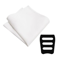 White Pocket Squares for Men, Color Contrast Trim Mens Handkerchiefs with Pocket