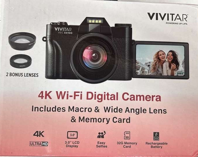 Vivitar 4K Wi-Fi Digital Camera | Includes Lens & Memory Card | New