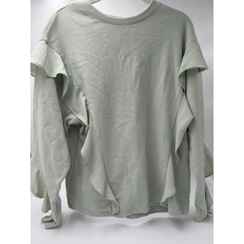 Women's Ruffle Sweatshirt - A New Day - Light Green Size Medium - Small Spot* - Picture 4 of 7
