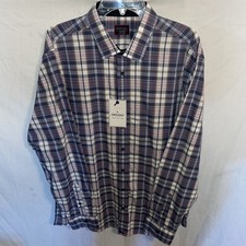 Untuckit Mens Dress Shirt Size 2XL Slate Blue Plaid Business Formal City NWT
