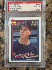 1991 Topps Desert Shield #227 STEVE AVERY PSA 9 MINT BRAVES