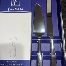 Fortessa Grand City Stainless Steel Cake Serving Set in a Box