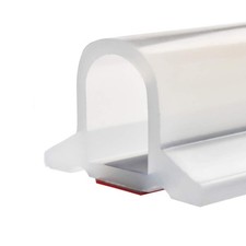 Duzzy 67 Inch Collapsible Shower Threshold Water Dam, Silicone 67 Inch, Clear