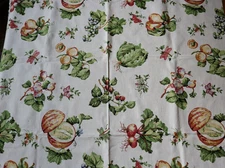 Fruit and Vegetable Pattern Fabric 46"x54" Beets, Pears Butterflies