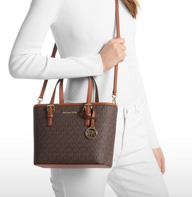 Michael Kors Women's Bag Crossbody Jet Set Travel XS Tote Brown New