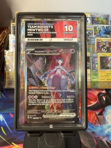 Team Rockets Mewtwo 231/182 SIR Destined Rivals Ace 10 Perfect Sub grades