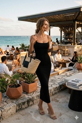 slim fit dress slacks LO+JAYNE Women's The Everything Slip Dress - Black main image 1