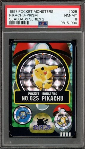 Pokemon Bandai Sealdass Pikachu Series 2 Japanese Prism #025 PSA 8