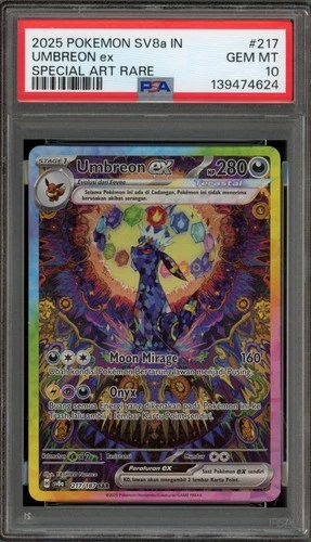 Pokemon Umbreon ex Terastal Festival INDONESIAN Special Art Rare #217 PSA 10