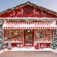 VitalCozy 16 x 7 ft Cane Candy Christmas Garage Door Cover Banner multicolor