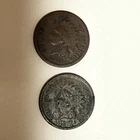 2 Indian Head Cent Semi-Key Low Mintage 1874 & 1875 Lot B Free Shipping