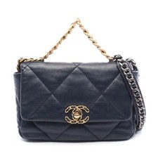 Chanel 19 Matelasse Leather Shoulder Bag Women Blue One Size