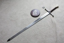 S1084 MOVIE REPLICA ICE SWORD OF EDDARD STARK W/ DIREWOLF SIGIL WALL MOUNT 51"