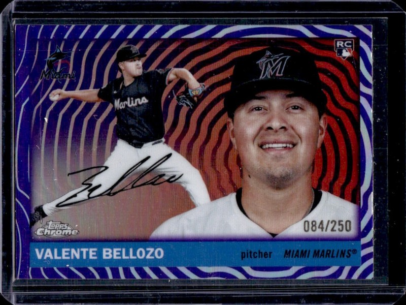 2025 Topps Chrome Platinum Valente Bellozo RC Vibrations Refractor #/250 Marlins