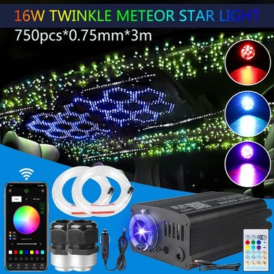 750x Twinkle Meteor Headliner Star Light kit Home Car Ceiling Lights Fiber Optic