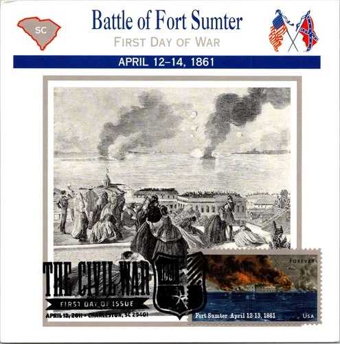 Dr Jim Stamps Maximum Card Fort Sumter 1861 Forever The Civil War Fdc