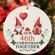Our 46th Anniversary Christmas Together Ornament 46 Year Gnome Couple Love Gift