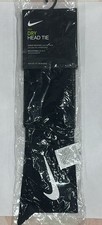 Nike DRI FIT Head Tie Headband Black w/ White