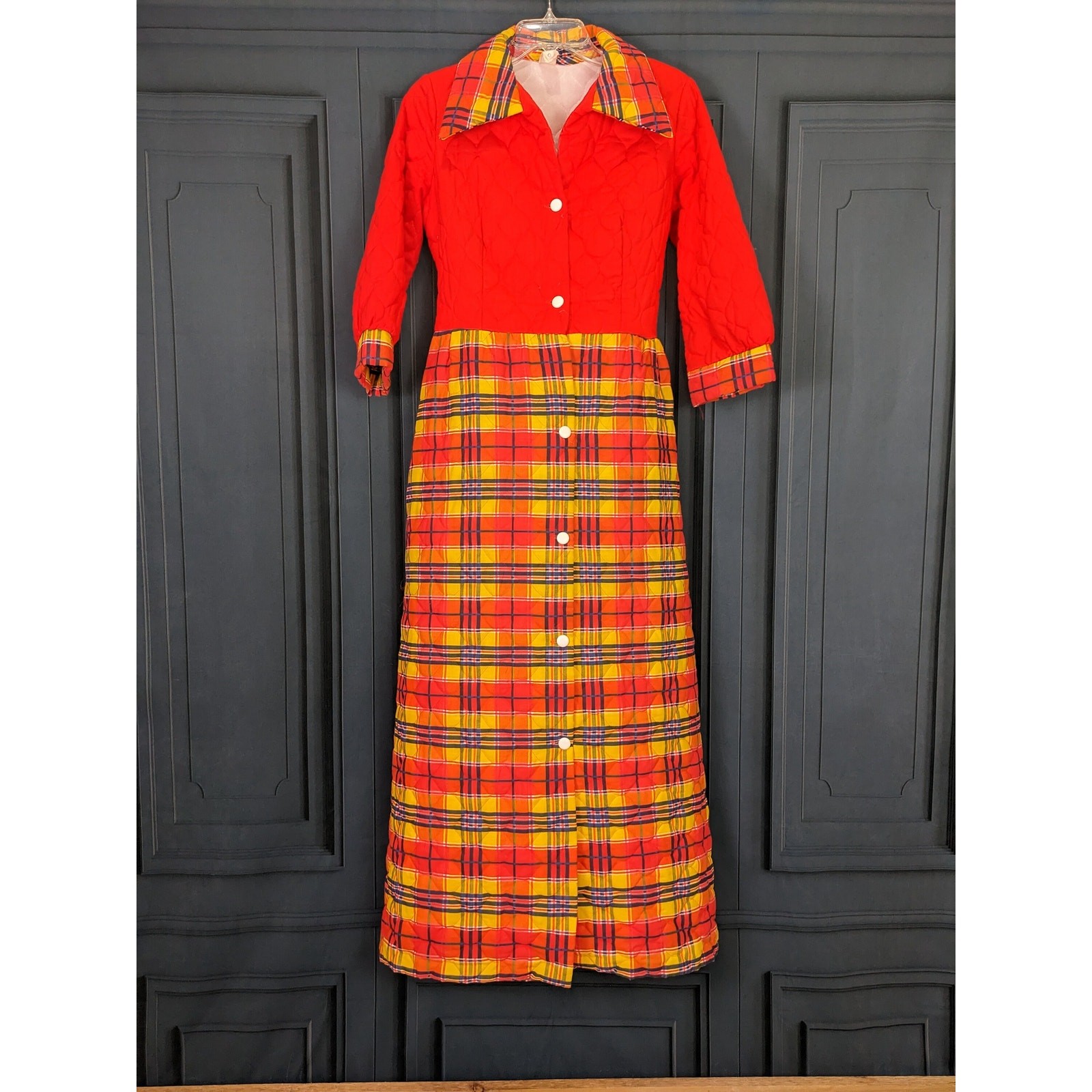 Vintage Quilted Housedress Nightgown Sears Sz Med… - image 5