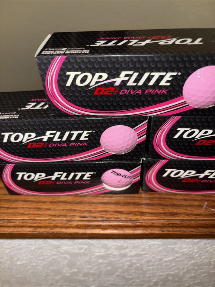 Paquete de 15 pelotas de golf Top Flite D2+ rosa diva distancia máxima columpio para mujer Foto 2 de 3