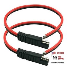 SAE Connector Cable - 2 Pin Quick Disconnect Plug - 1ft/30cm - 12 AWG-2 Pack