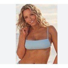 NWT Camille Kostek Swimsuits for All Size Large Light Blue 90's Baby Bikini Set