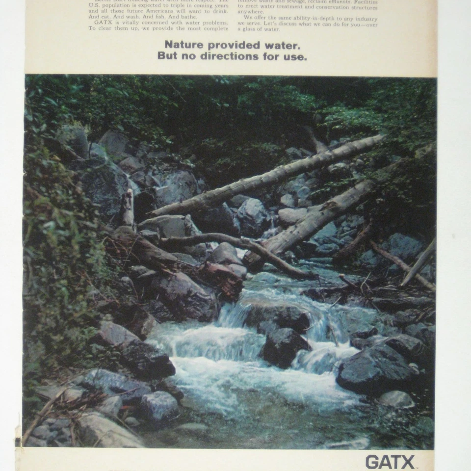 Anuncio de conservación de agua GATX de colección de los años 60 Nature Stream cascada ambiental Foto 2 de 2